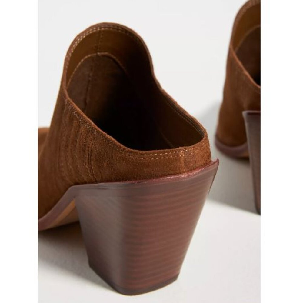 Dolce Vita Western Suede Heeled Mules in Brown from Anthropologie - Size 9 - NWT - Picture 5 of 13